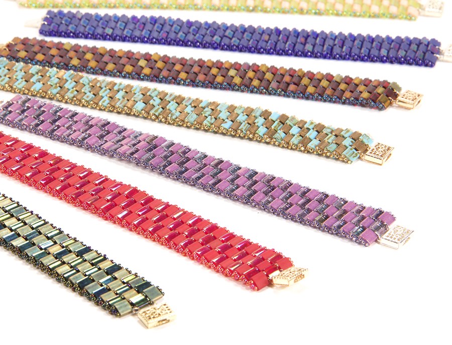 Miyuki Tila Square Stitch Bracelet Instructions